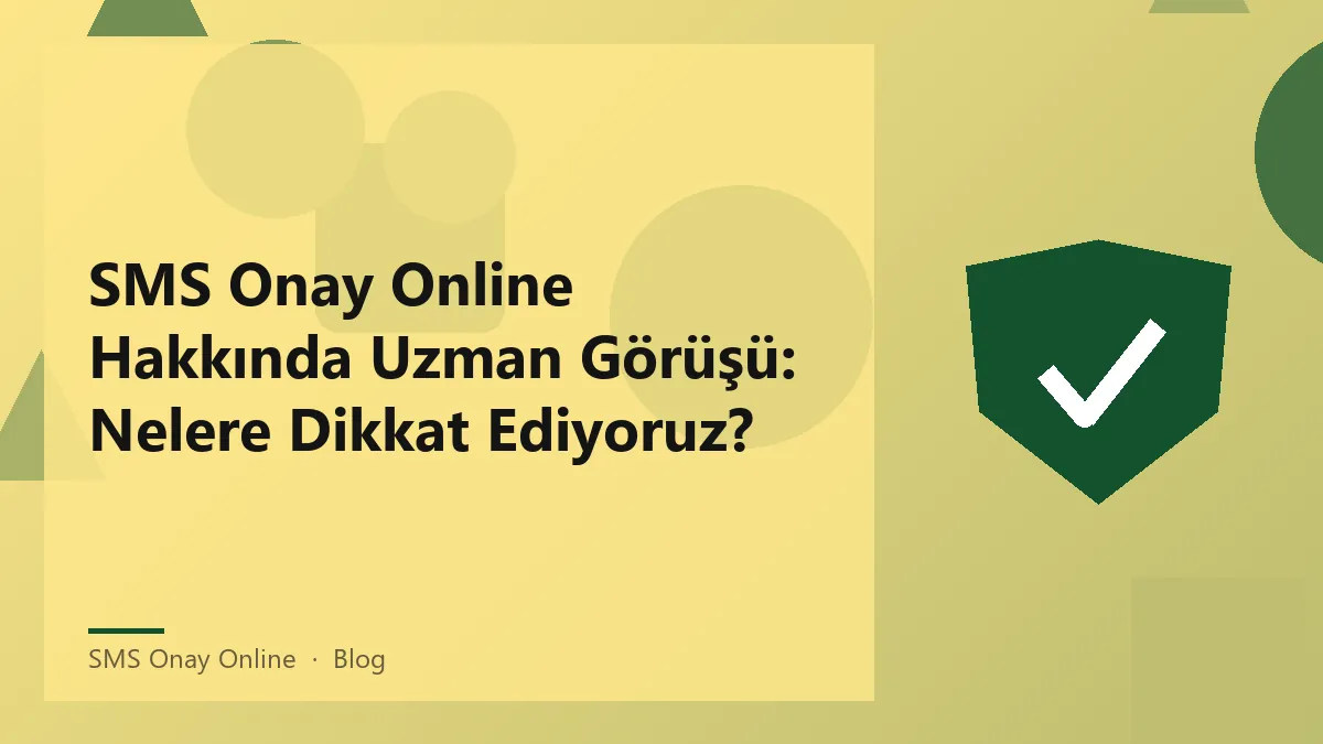 SMS Onay Online hizmeti ile ilgili uzman görüşleri ve deneyim