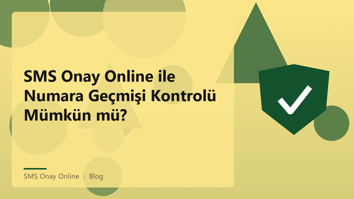 SMS Onay Online ile numara geçmişi kontrolü hakkında bilgi.
